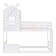 preview thumbnail 3 of 16, Twin over Twin Bunk Bed with Roof and Window, with Guardrails and Ladder