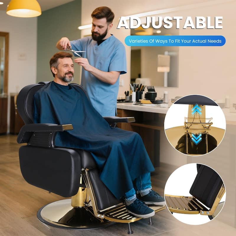 Upgrated Hydraulic Reclining Barber Chair Salon Chairs for Hair Stylist