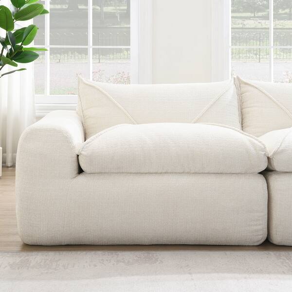 116'' Fully Sectional Compressed Sofa with High Density Foam, No Assembly Required