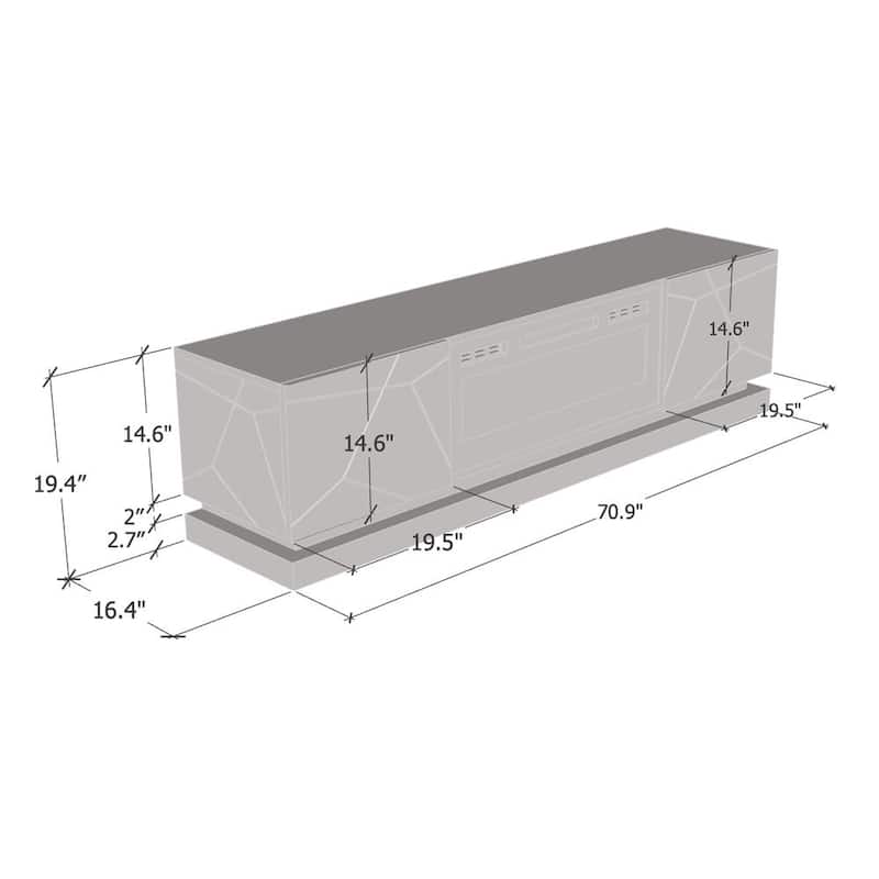 Shu BL-EF Electric Fireplace 71" TV Stand