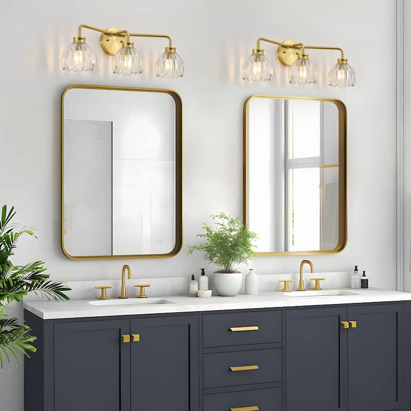 Starsky 3-Light Tulip Modern Dimmable Glass Bathroom Vanity Light