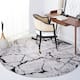 SAFAVIEH Amelia Fietje Modern Abstract Distressed Rug - 10' Round - Grey/Black