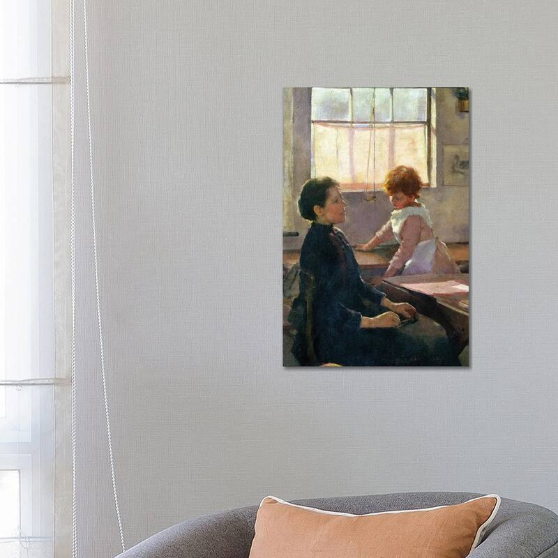iCanvas "Detail Of Teacher And Student At Desk, School Is Out, 1889" by Elizabeth Adela Stanhope Forbes Canvas Print - 26x18x1.5