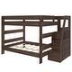 preview thumbnail 21 of 26, Modern Farmhouse Queen Over Queen Bunk Bed With Staircase