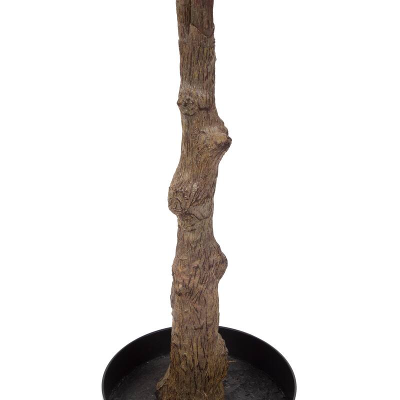 Artificial Rubber Plant - 51-Inch Faux Tree with Natural-Feel Leaves by Pure Garden (Variegated) - 51"