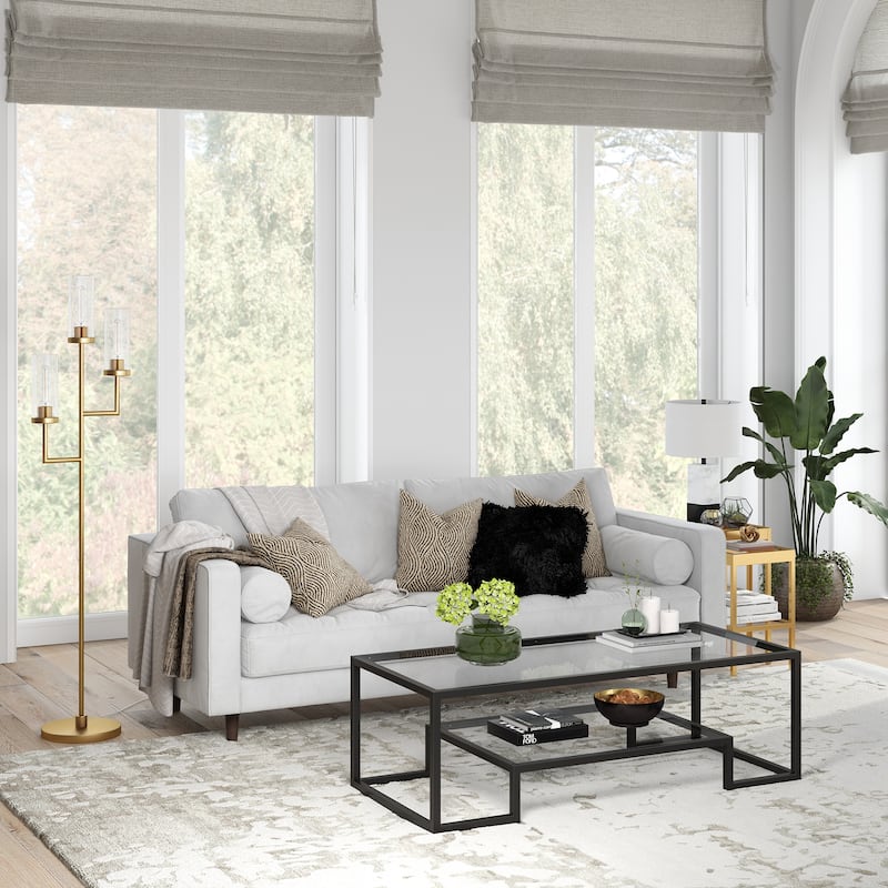 Artemis Contemporary Metal and Glass Coffee Table