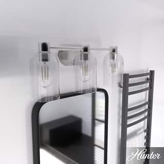 Hunter Lochemeade 3-Light Vanity Wall Light, Damp-rated - Bathroom, Laundry - Modern Farmhouse, Contemporary, Industrial