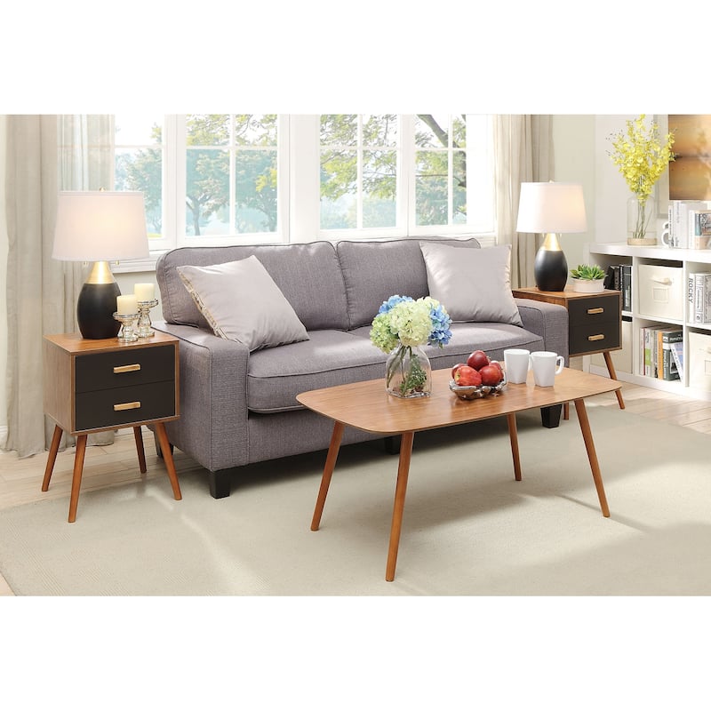 Classic 2 Drawer End Table - Solid Wood Legs, Stylish Decor, Living Room Accent Table, Storage Solution - 23.75
