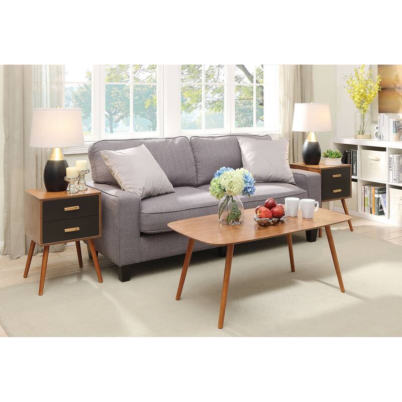 Medieval End Table 2 Drawer - Blue Accent Table, Living Room Side Table, Versatile Storage, Easy Assembly - 23.75