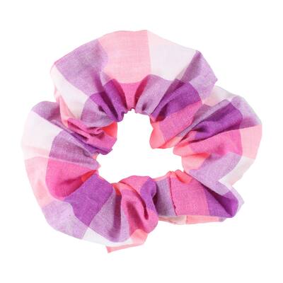 American Eagle Womens Bright Checks Hair Scrunchie, Pink, - One Size