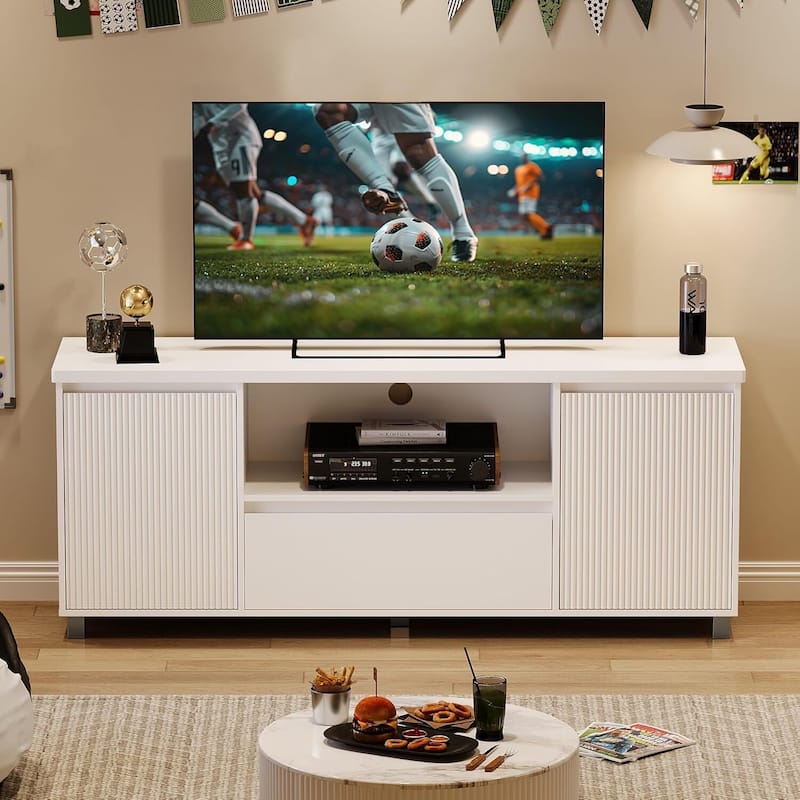 Modern Fluted TV Stand for TVs Up to 70" for Living Room - N/A