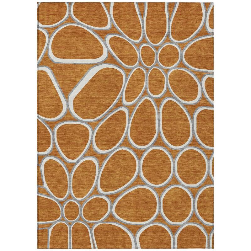 HomeRoots Abstract Transitional Rectangle Outdoor Rug