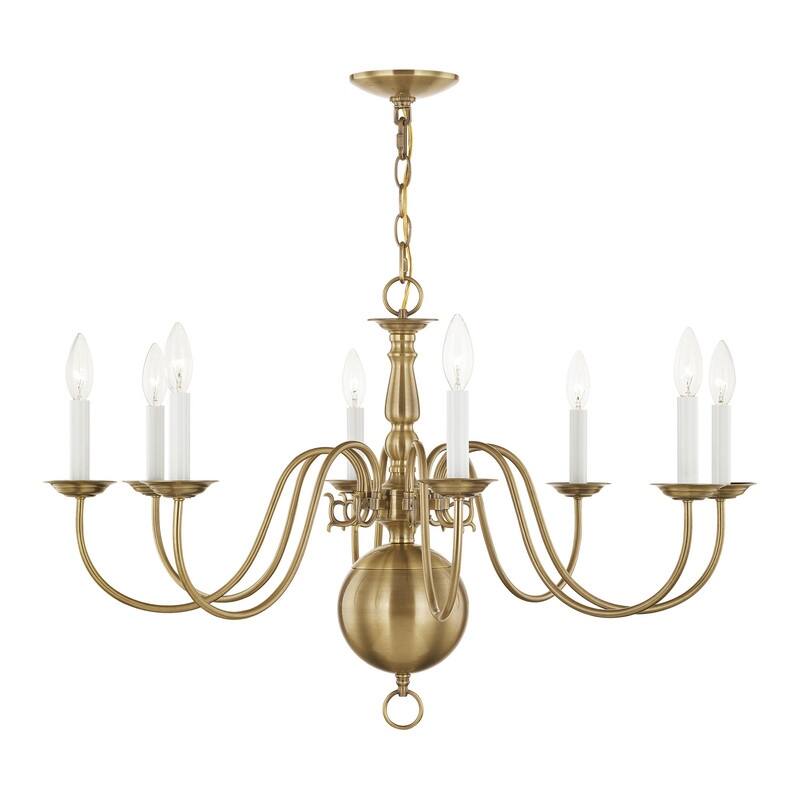 Livex Lighting 8-light Antique Brass Chandelier,5007-01 - 32" DIA X 20.5" H