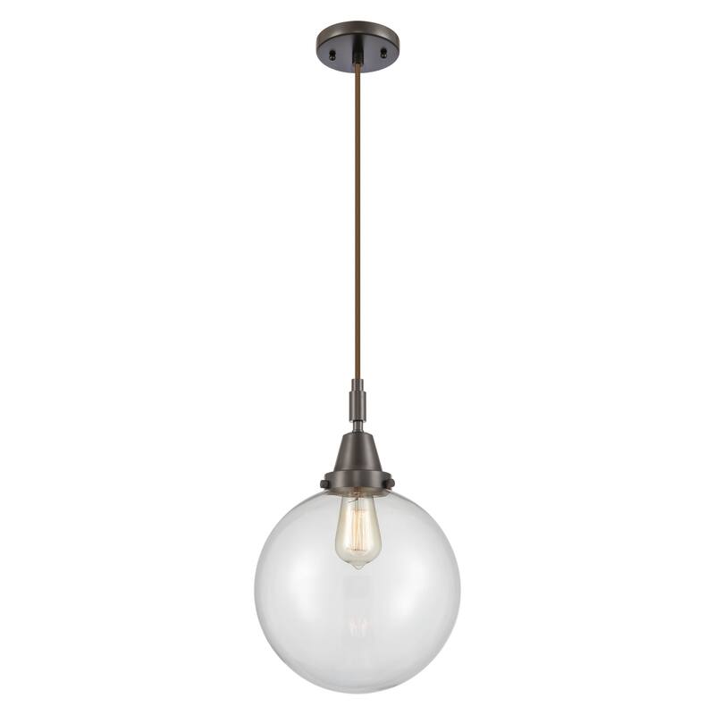 Innovations Lighting Downtown Urban - Caden Beacon - 1 Light 10" Cord Hung Mini Pendant - Clear Shade/Oil Rubbed Bronze