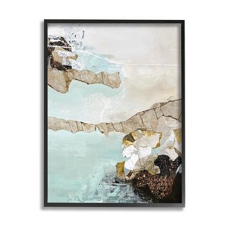 Stupell Abstract Beach Shoreline Scenery Framed Giclee Art by Design ...