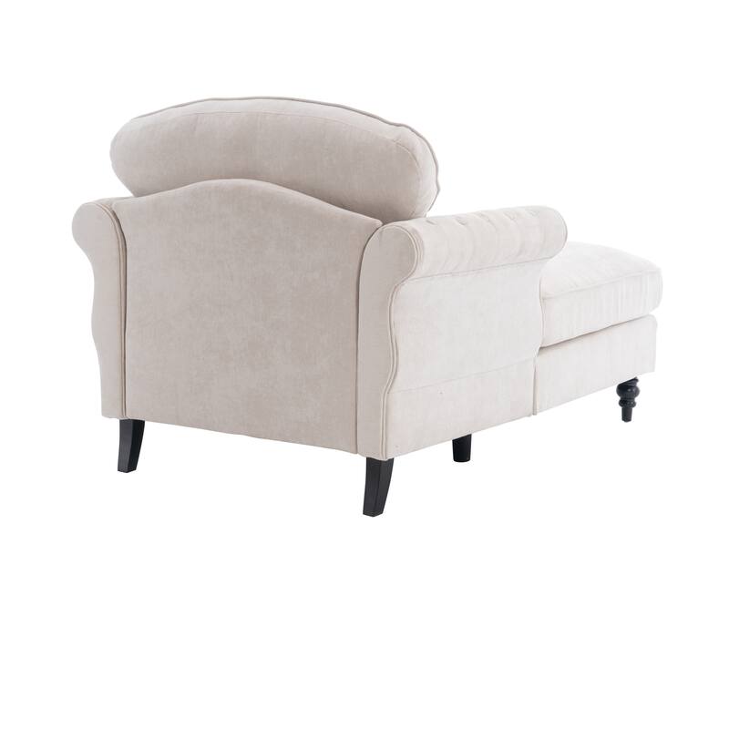 Anmytek Oversized Chenille Chaise Lounge Sofa Bed - Wide Seat Lazy Sleeper Reading Armchair