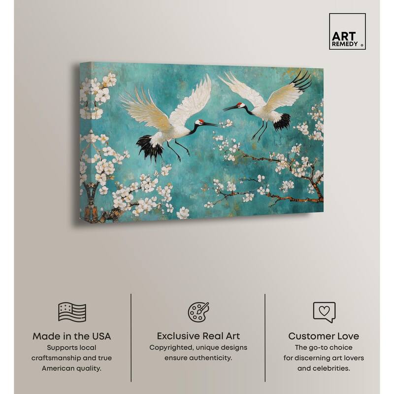Gentle Tiger Nap Canvas Elegant Birds by Art Remedy, Gallery Wrapped
