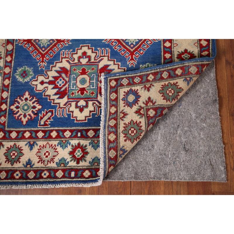 Blue Kazak Oriental Foyer Rug Handmade Wool Carpet - 3'4" x 5'1"