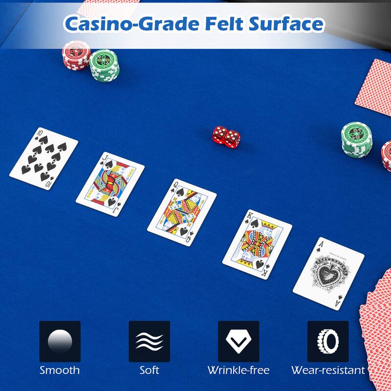 Gymax 84'' x 42'' 10-Player Foldable Padded Poker Table Top w/
