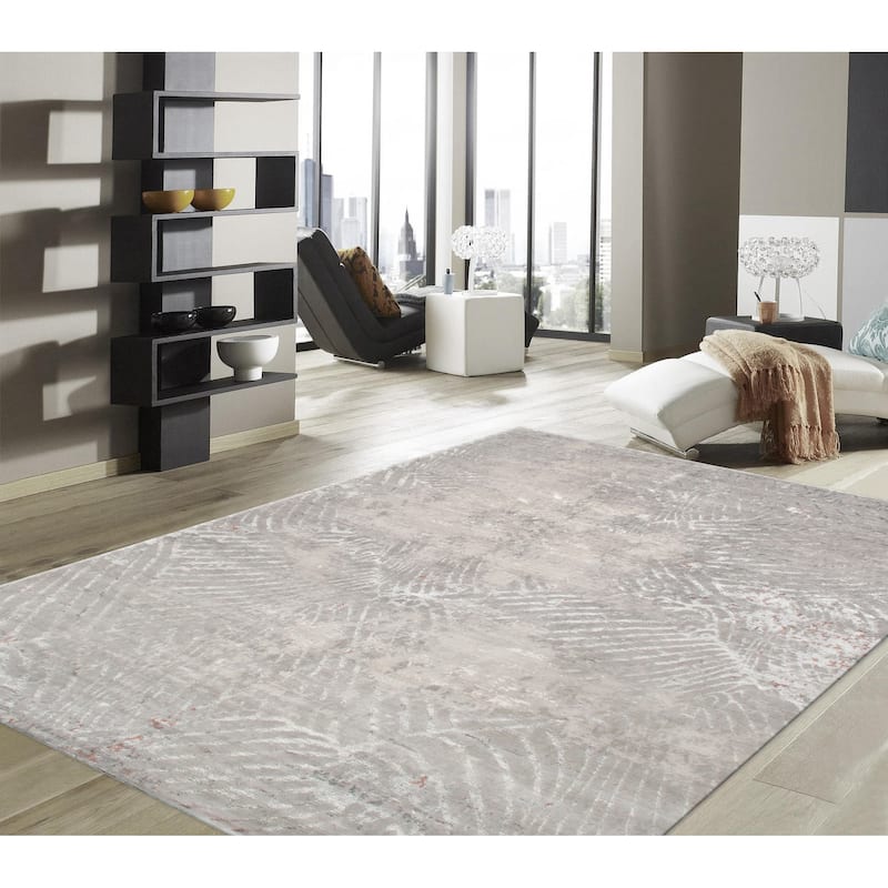 Pasargad Home Modern Collection Hand-Knotted Silk & Wool Area Rug - 9' 0" X 11'10"