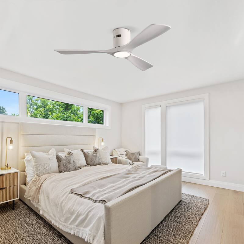 5 PCS Plywood Reversible Blades Ceiling Fan With Light Kit 3 Color