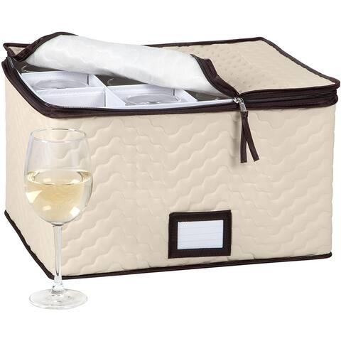 Stemware Storage Case - For Wine Glassware - Holds 12 Glasses