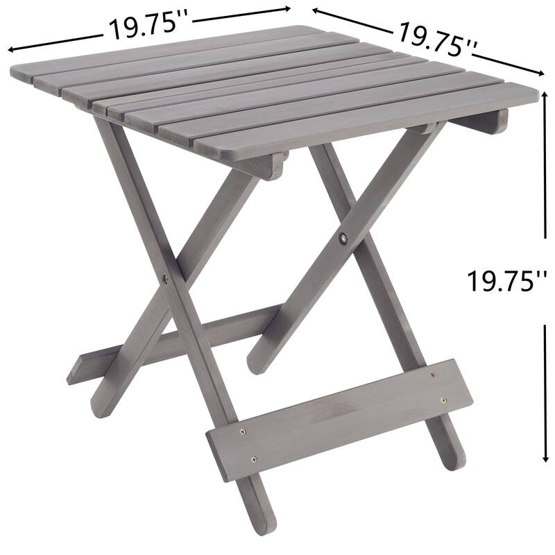 Folding Square table Patio Outdoor solid wood table for Backyard, Balcony, Portable Design Space