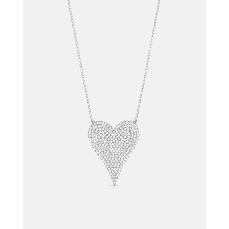 SHYMI Large Pave Heart - Silver