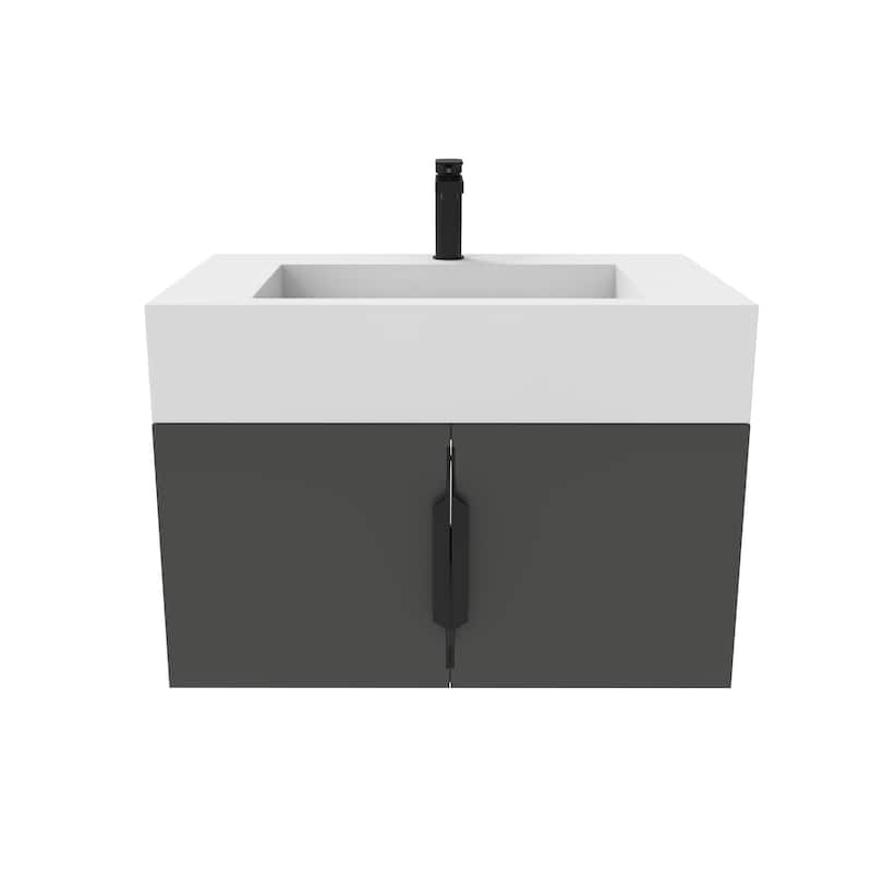 Nile 30-Inch Wall Mounted Bathroom Vanity Set w/ White Top