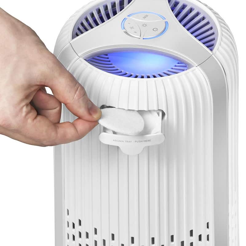 Homedics TotalClean AP‑T10 Small‑Room Tower Air Purifier | 360° HEPA‑Type + Carbon + Ionizer | White