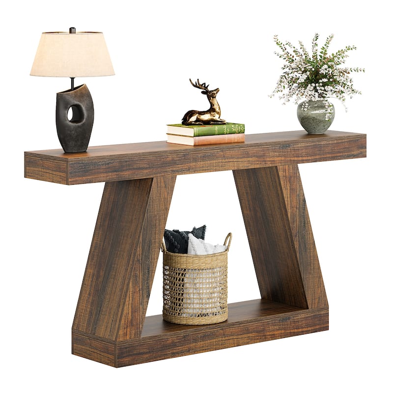 2-Tier Narrow Entryway Console Table for Living Room