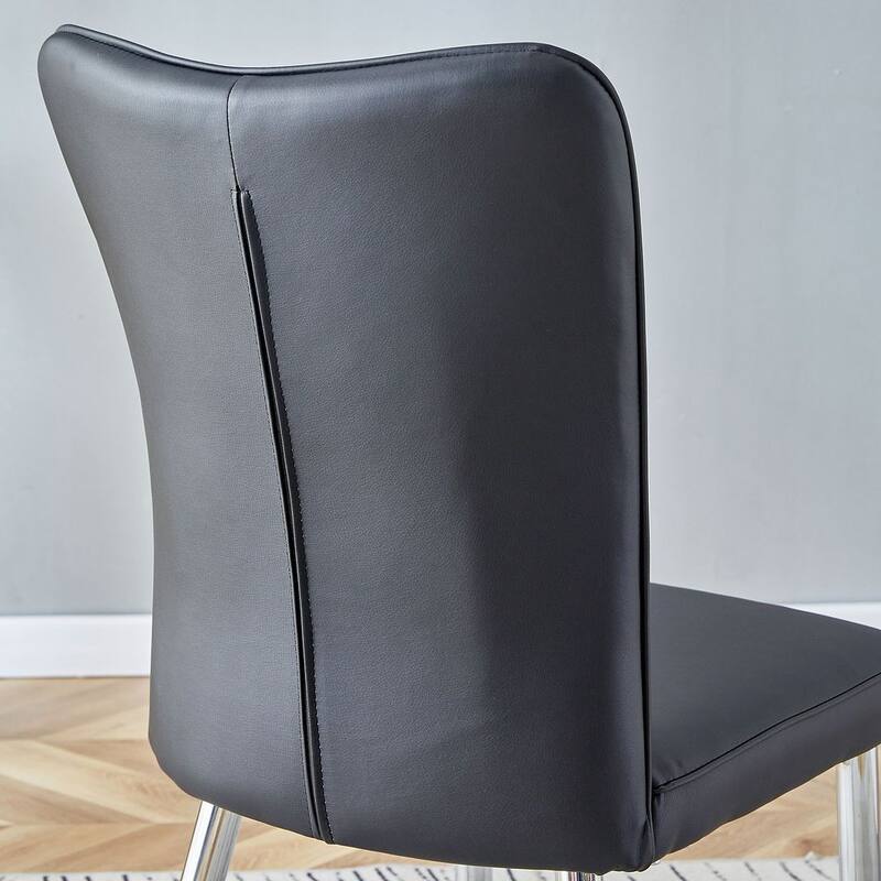 Modern PU Leather Minimalist Dining Chairs Set of 4