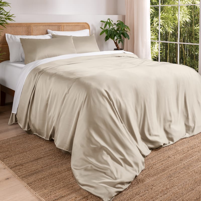Bare Home Rayon from Bamboo Duvet Set - Full - Sand