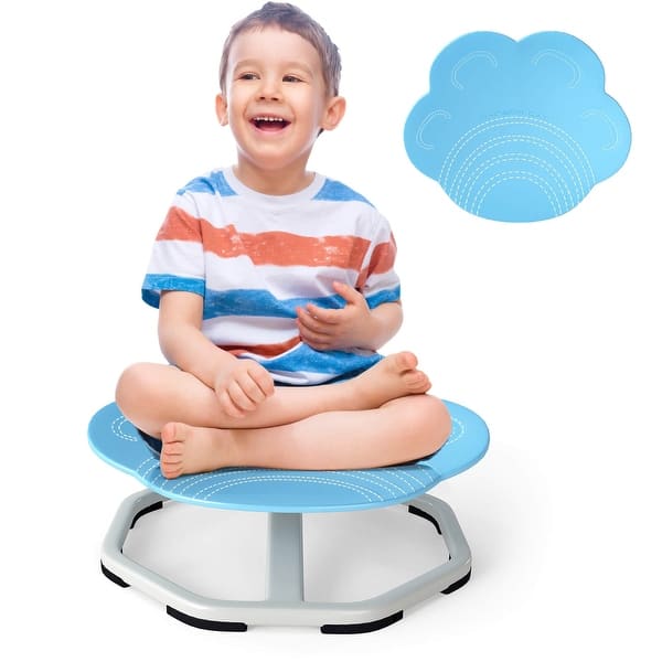 slide 2 of 10, Costway Kids Sensory Swivel Chair with Non-Slip Metal Base for - See Details Blue - See Details