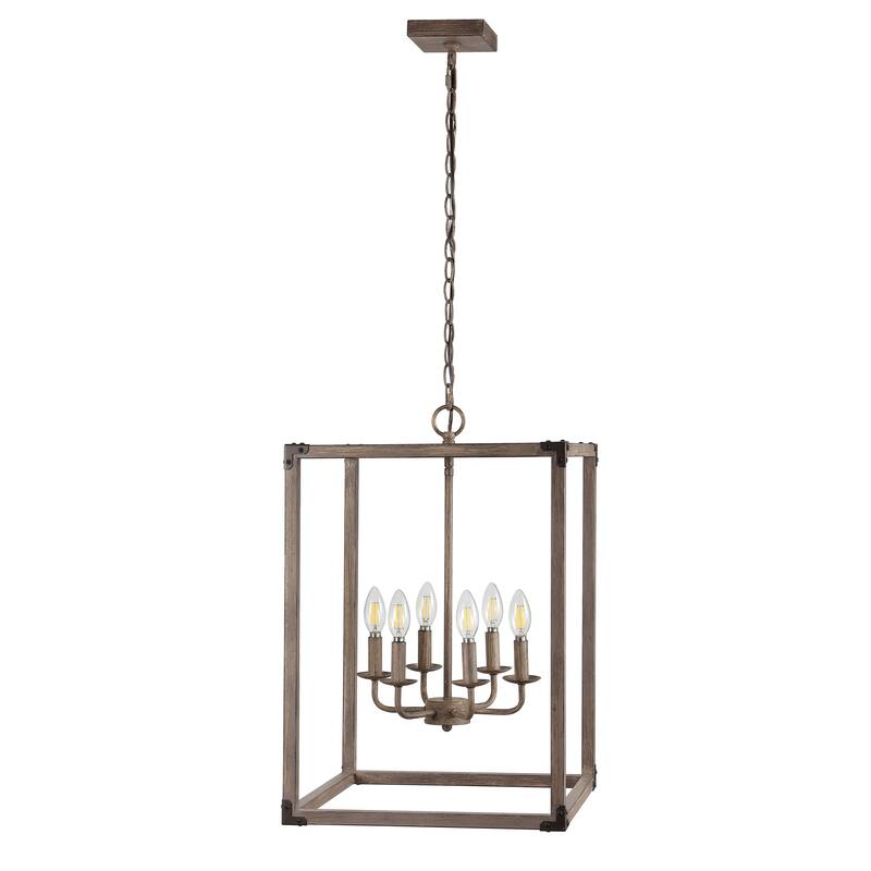 Gabrielle 4-Light Adjustable Iron Rustic Farmhouse LED Pendant, by JONATHAN Y