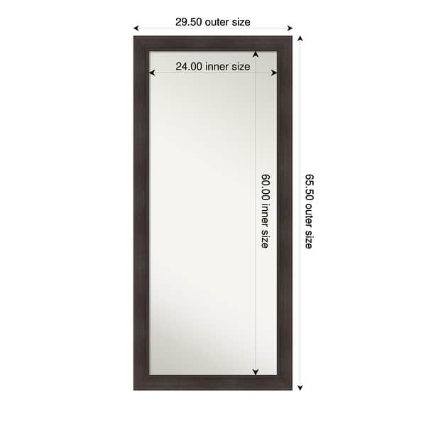 dimension image slide 0 of 2, Sloped Non-Beveled Framed Full-Length Floor Leaner Mirror