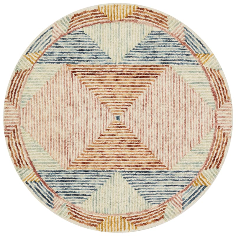 Alexander Home Kaleidoscope Geometric Hand-Hooked Wool Rug
