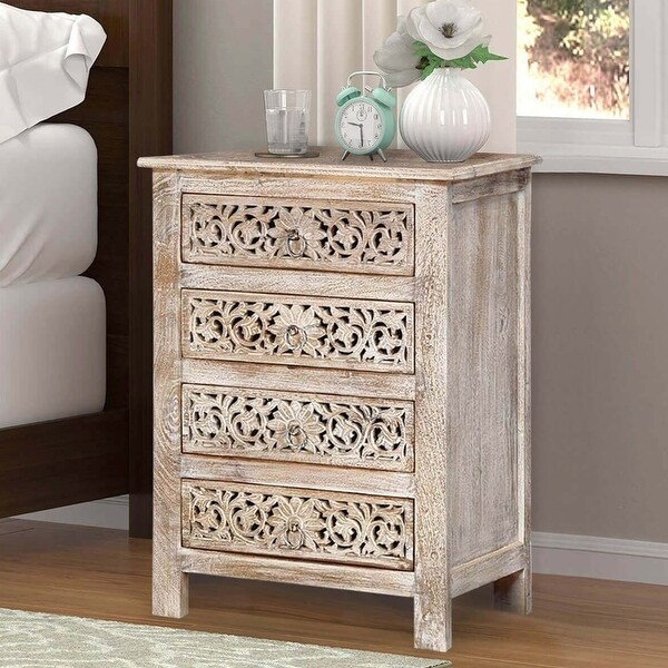 Carved bedside cabinet hotsell