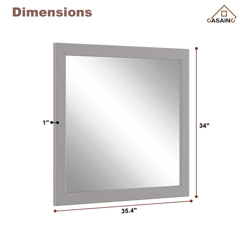 CASAINC 36in Solid Wood Framed Mirror in Multiple Color Frames
