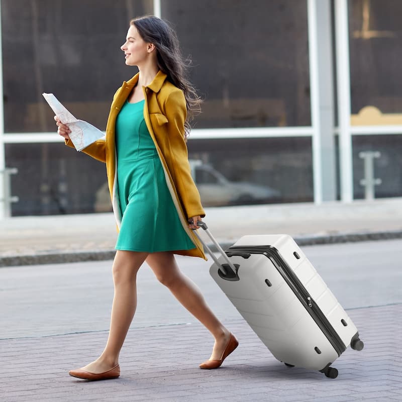 Hard Shell ABS, Double Spinner Wheels Lightweight Suitcase TSA Lock
