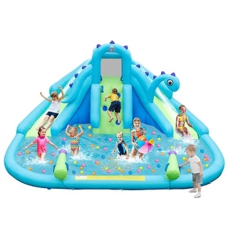 Gymax Inflatable Water Slide Blowup Water Park w/ Dual Slides Without