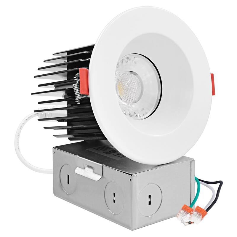 Luxrite 3 Inch LED Recessed Lights with J-Box, CRI 90, 5CCT 2700K-5000K, 1000LM, 15W, Dimmable, Wet Rated - 5CCT (2700/3000K/3500K/4000K/5000K)