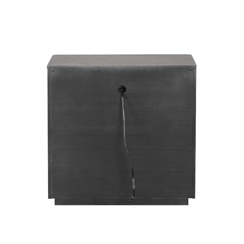 Furniture of America Sorelle Modern Solid Wood Nightstand with USB Ports