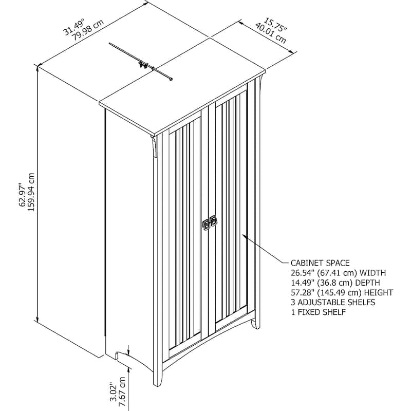 Salinas Bathroom Storage Cabinet with Doors by Bush Furniture