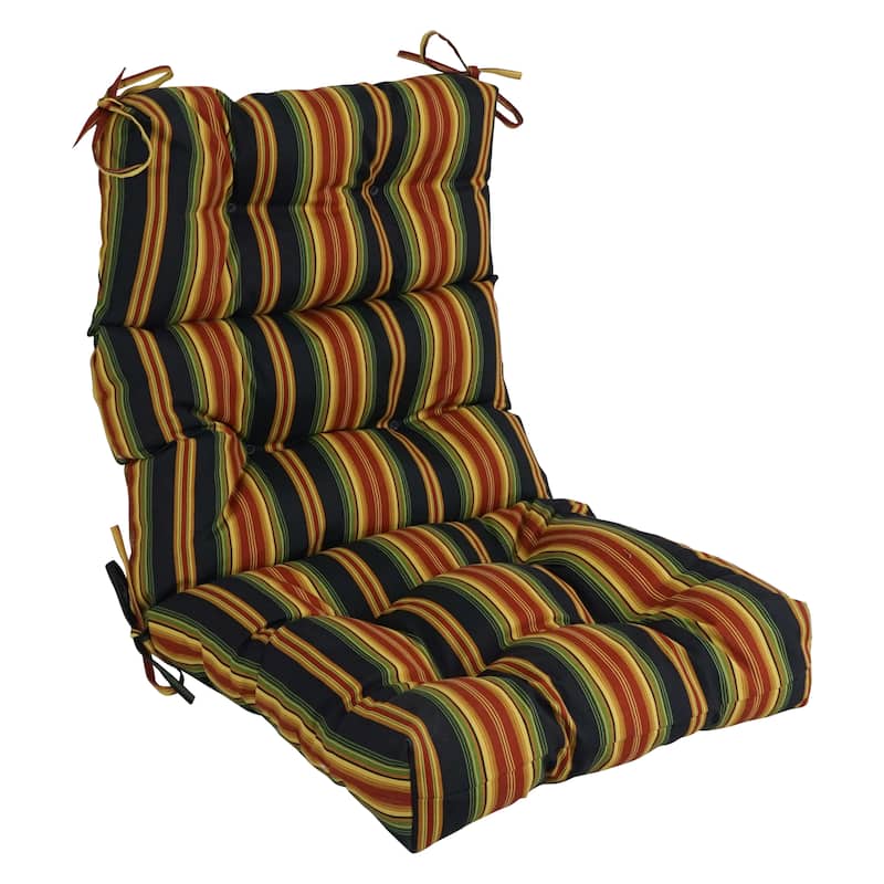 Multi-section Tufted Outdoor Seat/Back Chair Cushion (Multiple Sizes) - 20 x 42 - Lyndhurst Raven
