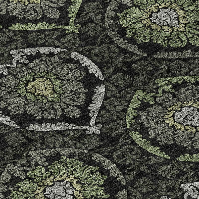 Machine Washable Indoor/ Outdoor Chantille Traditional Damask Rug