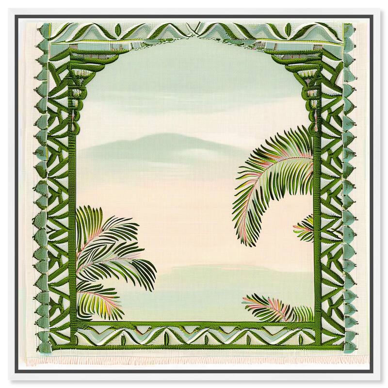 Palm View Vista Canvas by Art Remedy - White - 16" x 16"