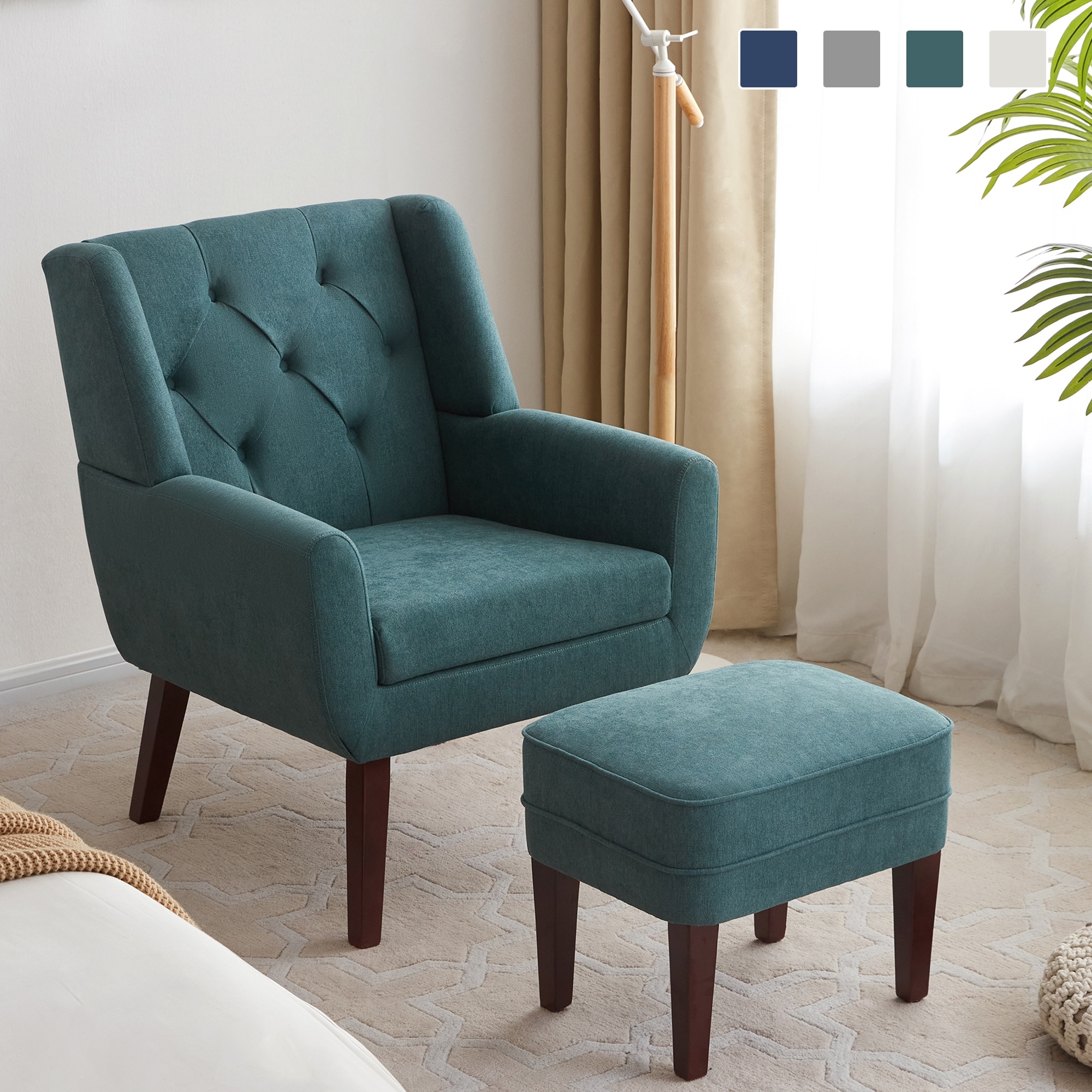 Teal and on sale grey accent chair