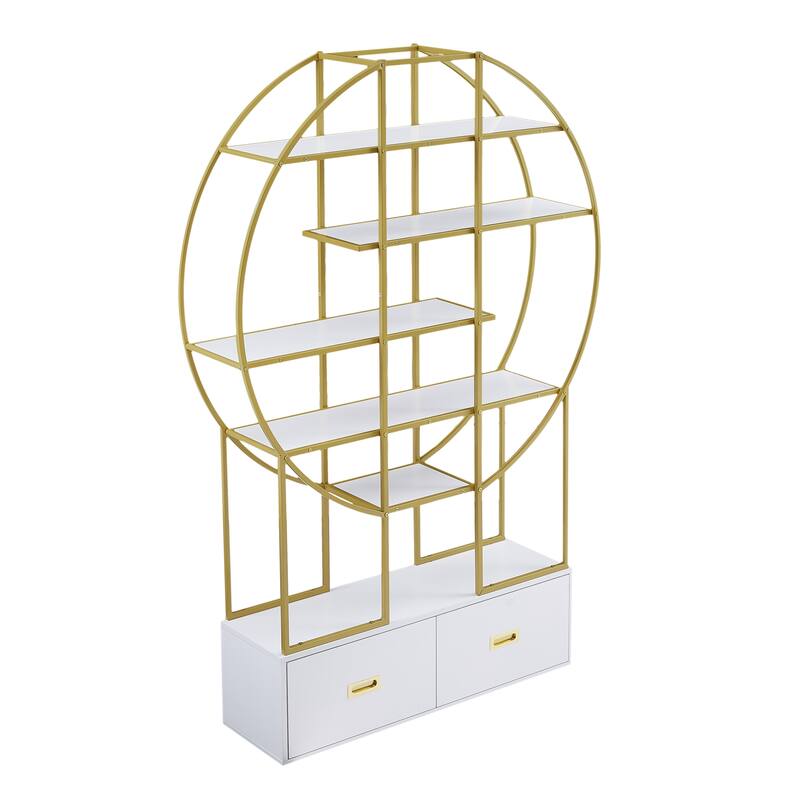 70.8 Inch Round Office Bookcase Bookshelf