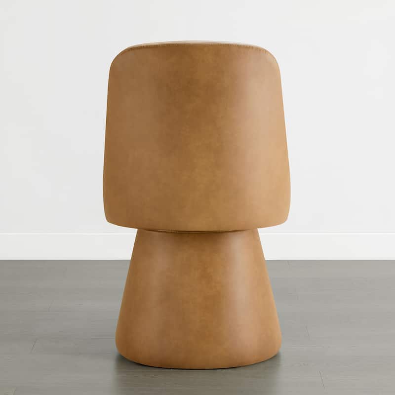 Anna Upholstered Swivel Armless Dining Chair for Kitchen Living Room